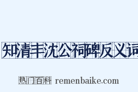 知清丰沈公祠碑反义词是什么意思的图片